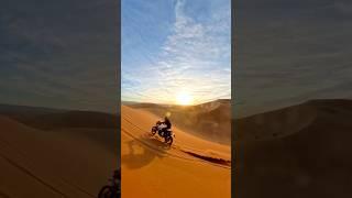 Epic experience riding a big adventure motorcycle in sunrise dunes🫶 #dirtbike #adventure #offroad