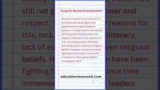 Essay On Women Empowerment