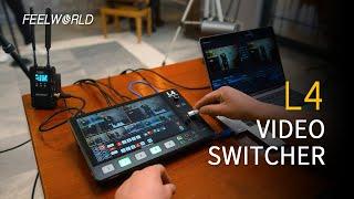 FEELWORLD L4 Multi-camera Video Mixer Switcher 10.1"Touch Screen USB3.0 Fast Streaming