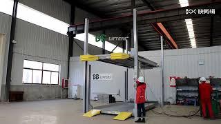 Automatic 3 levels 4 post car parking lift by CE certified Hydraulic triple stacker parking solution