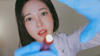 ASMR Medical Checkup Personal Attention (Ear Cleaning,Scalp,Hearing,Eye Exam w Crinkly Coat)