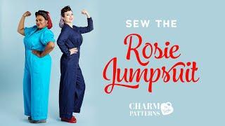 Charm Patterns: Rosie 1940s Jumpsuit Sewing Tutorial, Vintage Inspired Women's Boilersuit