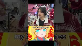 Me in public vs my headphones   #anime #oshinoko
