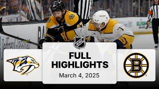 NHL Highlights | Predators vs. Bruins | March 04, 2025