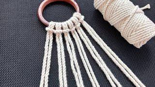 Macrame - DIY Simple Macrame Plant Hanger - Easy NEW Diamond Design Wall Hanging