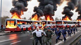 3 MINUTES AGO! Ukraine bombed 80 Russian buses supplying ammunition to the city of Bhacmut