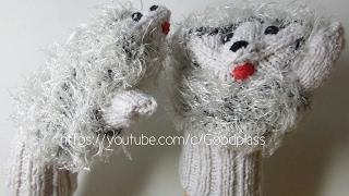 Детские варежки ежики. Вязание спицами. Часть 1 Knitting(Hobby)