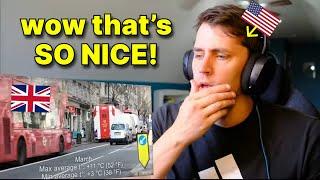 American reacts to the weather in England