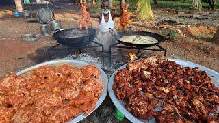 100 KG!!! FRIED Chicken prepared by Daddy Arumugam / Village food factory