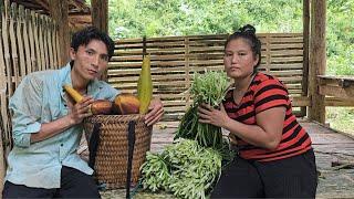 Go to the forest to pick bananas flowers and wild vegatables to sell.