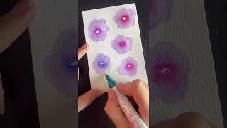 DIY Watercolor Flower Card – Soft Blends with Brush Pens 