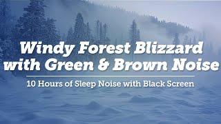 Deep Sleep Blizzard Sounds: 10-Hours of Windy Forest Ambiance | Black Screen