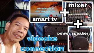 smart tv,mixer, powered speaker.videoke connection