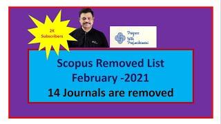 List of journal removed from Scopus in February 2021| Progress with Prof.Mahamani|