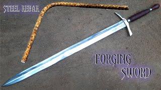 sword making | Forging a SWORD out of Rusted Iron REBAR | how to make a sword   ️️