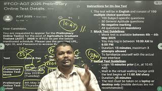 IFFCO AGT Exam Instructions || Sankalp Agriculture