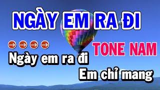 Ngày Em Ra Đi Karaoke Tone Nam Beat Sôi Động Nhạc Sống Huỳnh Như