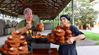 Grandma Rose Making Crispy Azerbaijani KATLAMA Pastry!