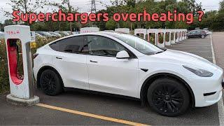 Tesla Supercharging problems. 3 failed charges. Due to overheating?