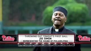 Grammy Winner Joe Simon Throws Out The First Pitch at Phillies Game.