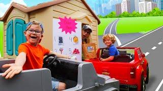 Kids Play Pretend Drive Through Fast Food