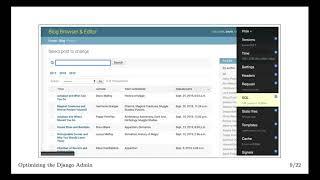Optimizing the Django Admin   David Fischer