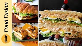 3 Easy Mayo Sandwich (Chicken, Veg and Potato) Recipes By Food Fusion