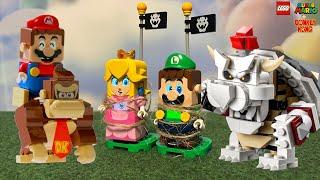 Can Mario and Donkey Kong save Luigi and Peach from Dry Bowser and Bowser? Lego Vs Game