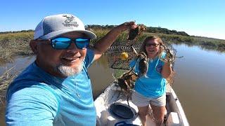 Crabbing for Blue Crabs and Cooking them with Family