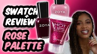 Zoya ROSE PALETTE Nail Polish Collection + HOT LIPS Lip Gloss | Swatch & Review | CREME Polishes