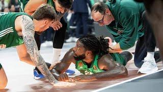 Mathias Lessort suffers serious leg injury during EuroLeague game Panathinaikos vs Baskonia 19.12.24