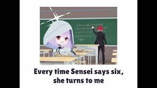 Every time Sensei says six, she turns to me