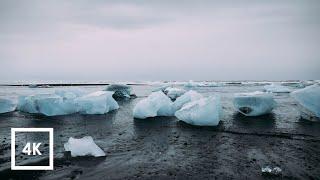 Walking in the Rain and Ocean  Binaural Sounds at Diamond Beach, Iceland (Sounds for Sleep) ASMR