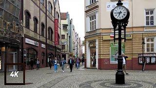 4K VIDEOWALK - LEGNICA, City Centre - Trip to Poland - City life (UHD)