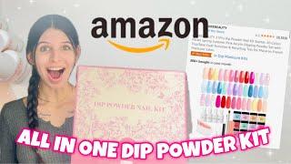 TRYING AZUREBEAUTY ALL IN ONE DIP POWDER NAIL KIT FROM AMAZON | STEP BY STEP DIP POWDER TUTORIAL