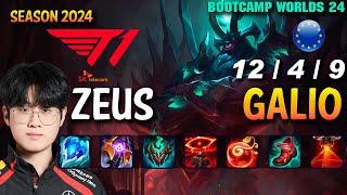 T1 Zeus GALIO vs GAREN Top - Patch 14.19 EUW Ranked WORLDS 2024 Bootcamp | lolrec