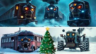 HOW DID THE MONSTERS GET TO THE NEW YEAR'S TREE? Train, Bus, Tractor Eaters. Scary Stories.