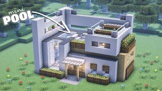 MINECRAFT | 2 storey modern house with pool  | JMOX BUILD️