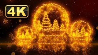  Magical Christmas Snow Globe with Jolly Christmas Music! Xmas Music! - 4K Relaxing Screensaver