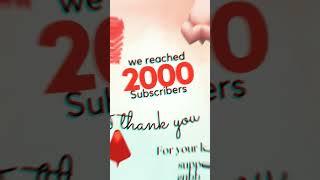Finally 2k Subscriber's Complete Thank you Dear YouTube Family' ️️#trending #viralvideo #shorts