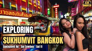 Sukhumvit Bangkok Night Walk – Passing Through Soi Cowboy & Soi 11 in Stunning 4K