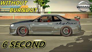 6 SEC WITHOUT BURNOUT NISSAN SKYLINE R34 NEW GEARBOX SETTING CAR PARKING MULTIPLAYER