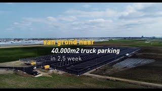 Van grond naar 40 000 m2 truck parking in tweeënhalve week Mourik Infra 1