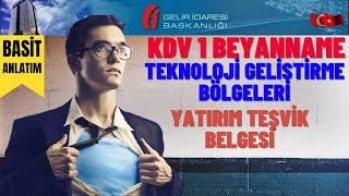 Teknoloji Geliştirme Bölgeleri ve Yatırım Teşvik Belgesi | Ekler | KDV1