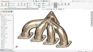 Solidworks tutorial Exhaust manifold