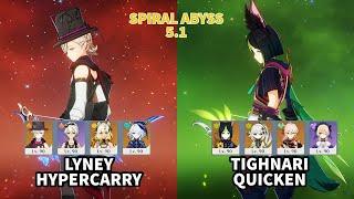 C0 Lyney Hypercarry and C1 Tighnari Quicken | Genshin Impact Spiral Abyss 5.1