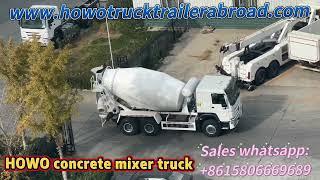 SINOTRUK HOWO concrete mixer truck. Sales WhatsApp: +8615806669689, Email: chinesetrucks@163.com