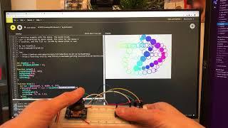 Joystick Input Demo Using Arduino Leonardo as Mouse/Keyboard Input to p5js