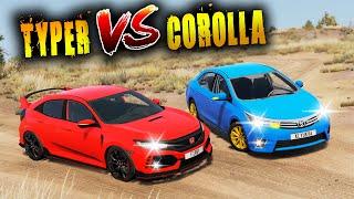 COROLLA VS TYPER ARABALARIN ZORLU TESTLERİ / ABSÜRT DENEY / BeamNG.drive