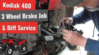 Yamaha Kodiak 400 - Front & Rear Brake Job - Diff Service